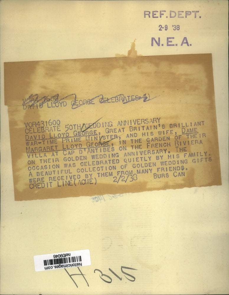 1938 Press Photo Mr. and Mrs. David L. George Celebrate Wedding Anniversary