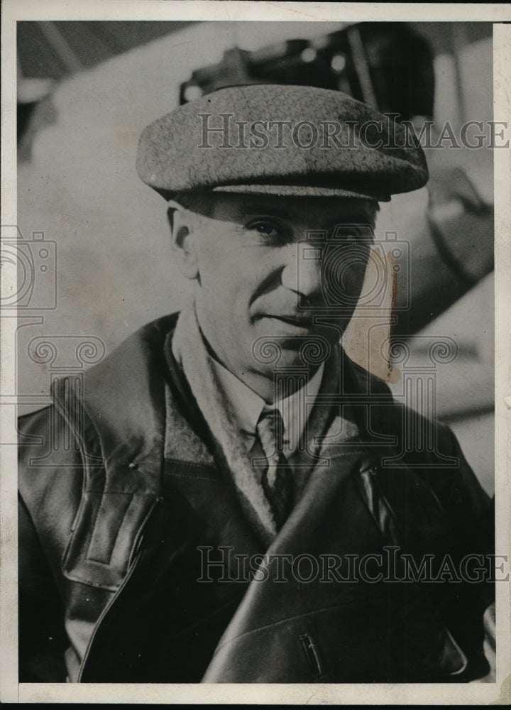 1931 Press Photo Christian Gahanston Flying From Portugal To New York
