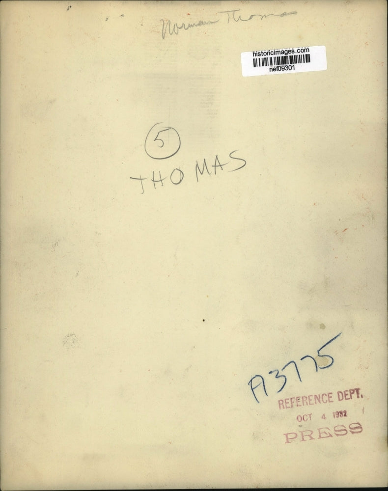 1932 Press Photo Portrait of Norman Thomas - nef09301