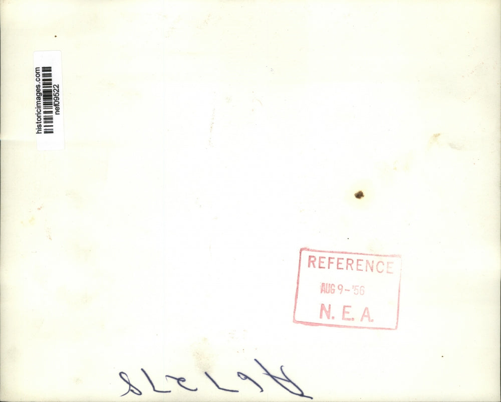 1956 Press Photo Pres Eisenhower Listens To John Dulles As He Reports Americans