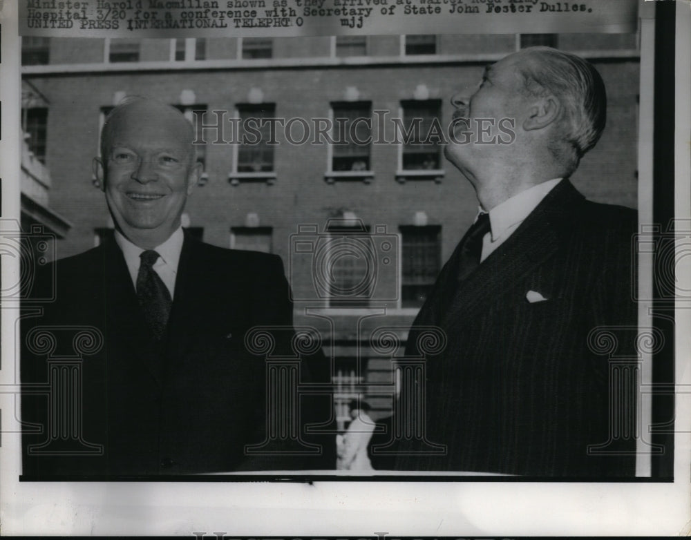 1959 Press Photo Harold McMillan United Kingdom Minister with John Foster Dulles