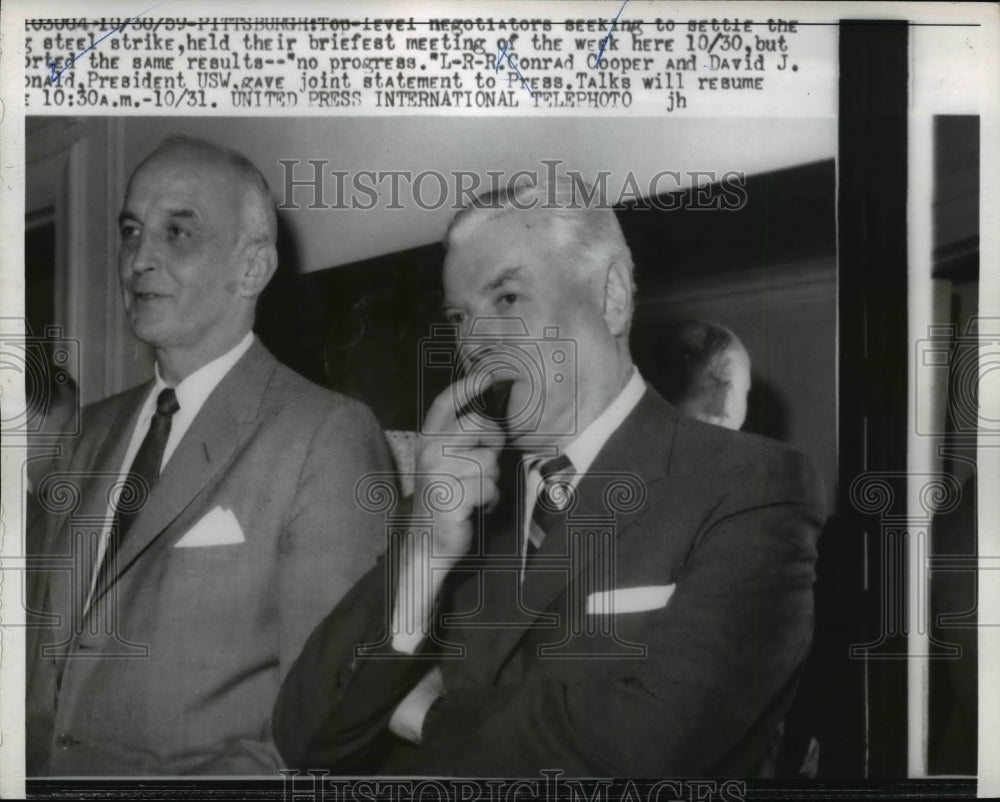 1959 Press Photo Negotiators Seeking To Settle The Steel Strike Held Meeting