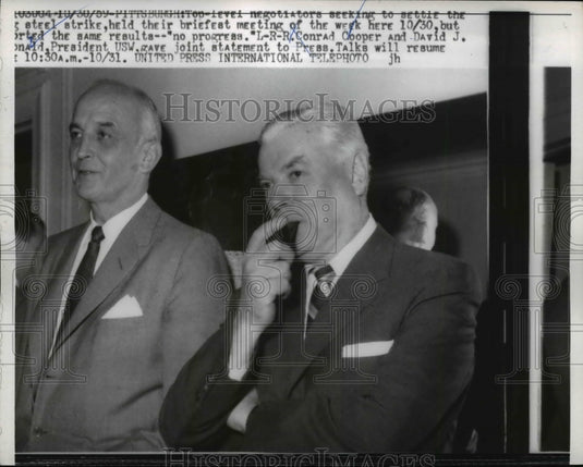 1959 Press Photo Negotiators Seeking To Settle The Steel Strike Held Meeting