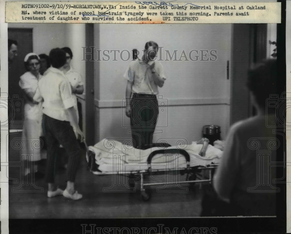 1959 Press Photo Garrett County Hospital Where Victims of Bus-Train Tragedy