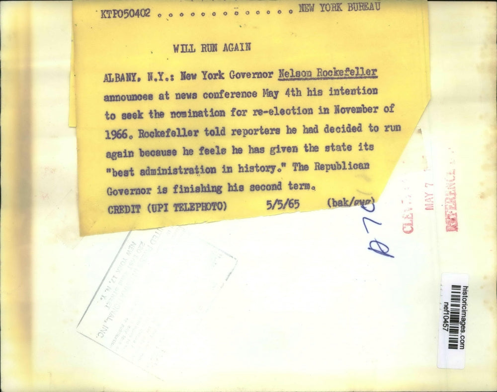 1965 Press Photo Gov.Nelson Rockefeller at News Conference at Albany N.Y.