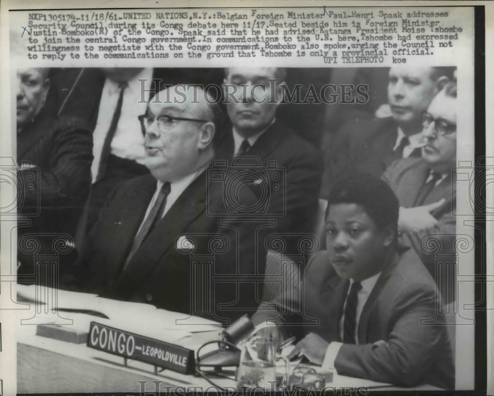 1961 Press Photo Paul Henri Spaak,Belgian Foreign Minister address at U.N.