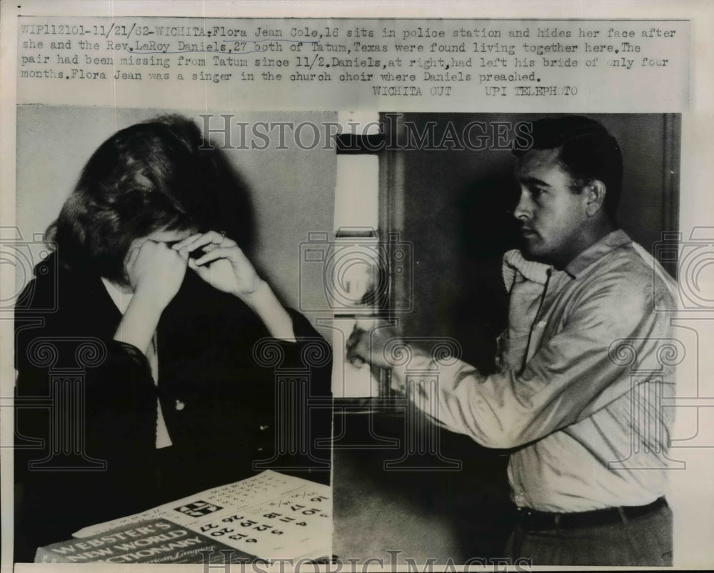 1962 Press Photo Flora Jean Cole and Rev.LeRoy Daniels found living together