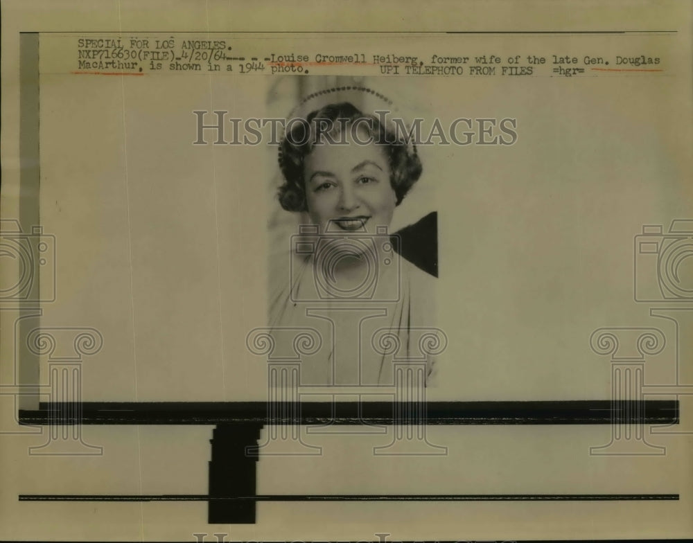 1964 Press Photo Louise Cromwell Heiberg Former Wife Of Gen Douglas MacArthur