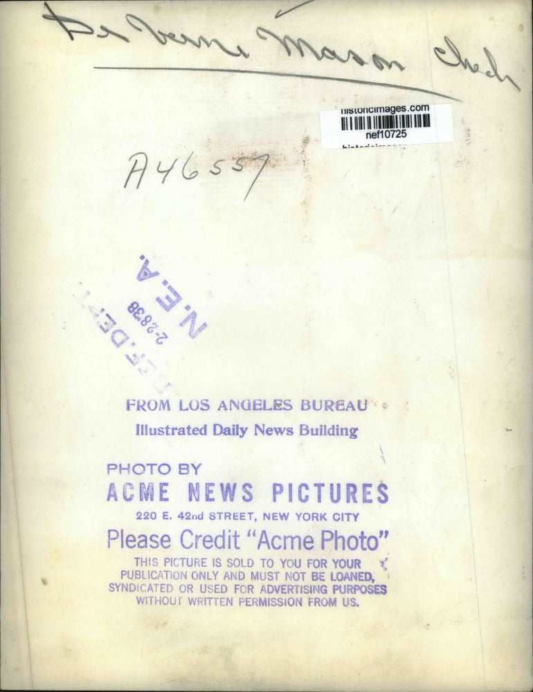 1938 Press Photo Dr. Vern Mason - nef10725