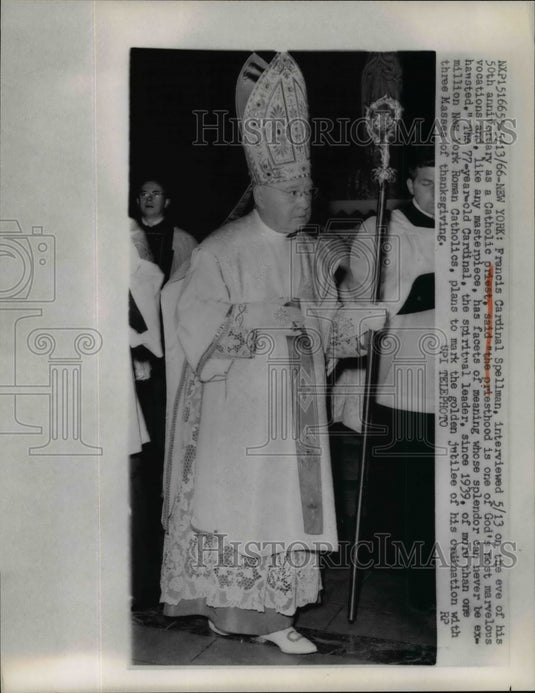 1966 Press Photo Spellman Says Priesthood Is One Of God's Marvelous Vocations