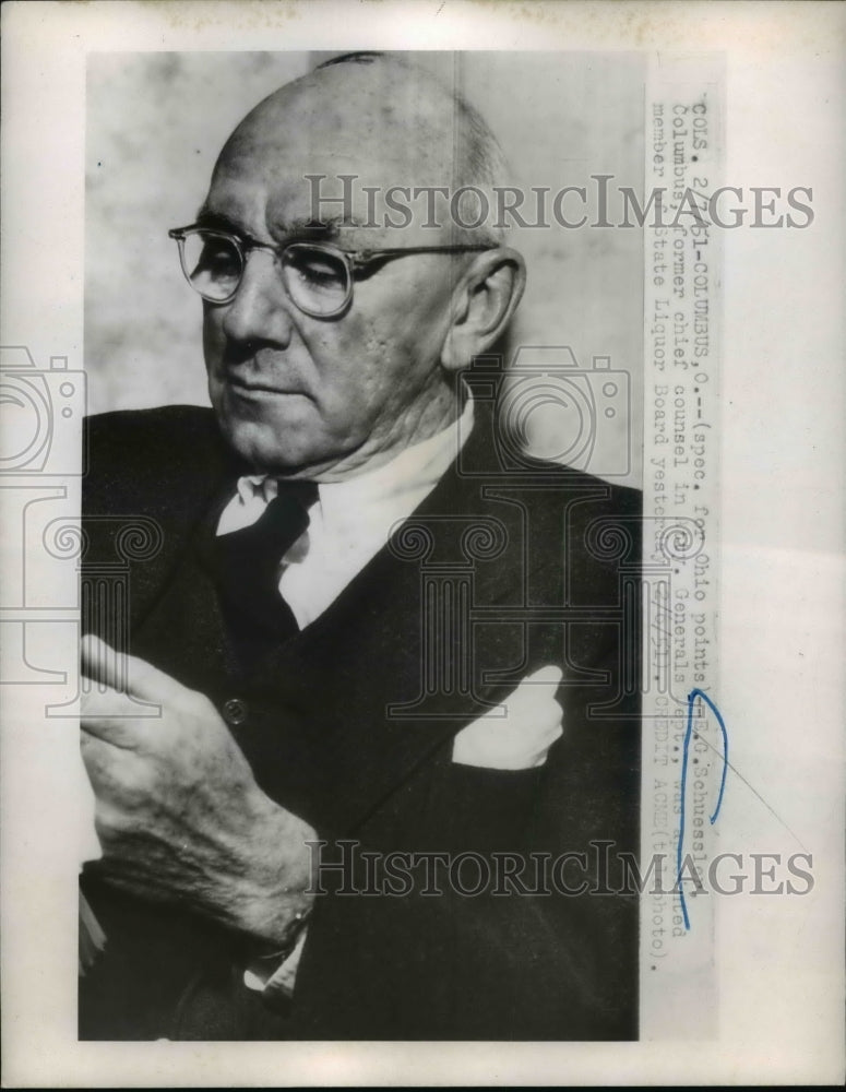 1951 Press Photo E.G. Schuesslor Appointed Member of State Liquor Board