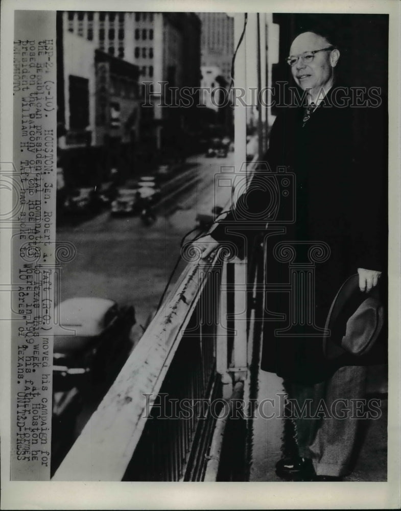 1952 Press Photo Sen Taft Moves His Campaign For Republican Presidential Nomine