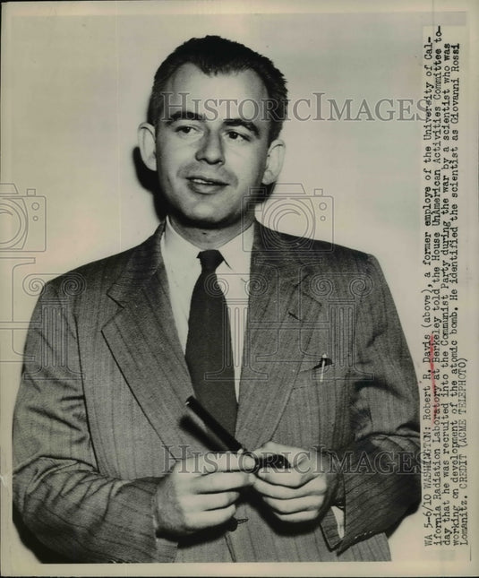 1949 Press Photo R. Davis Told UnAmerican Activities He was Recruited Communist
