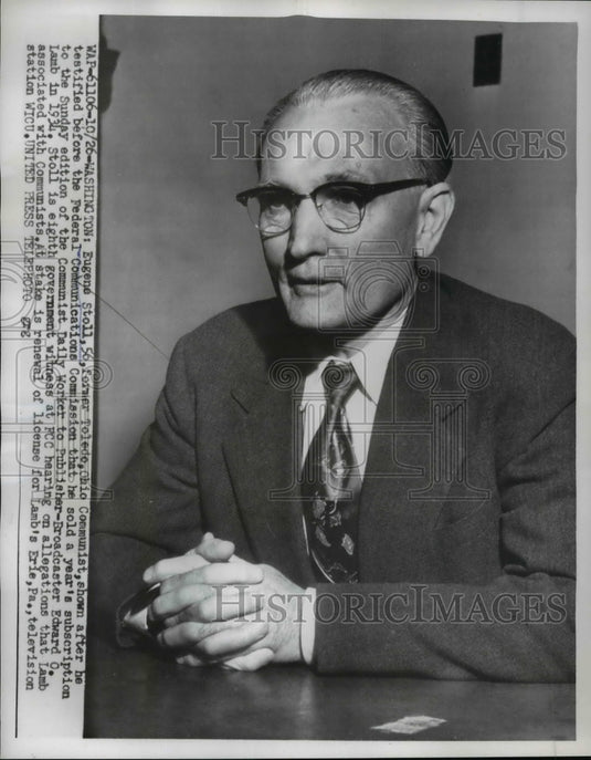 1954 Press Photo E. Stoll Testified He Sold Year Subscription Communist Daily