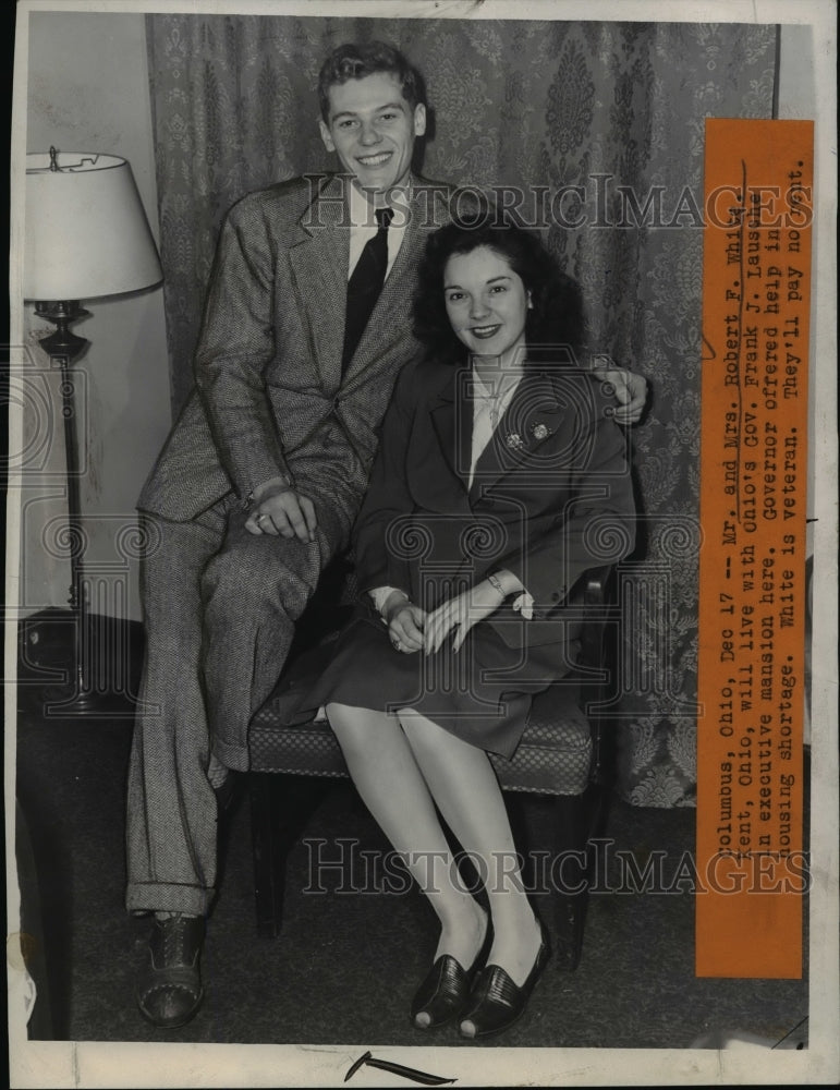1946 Press Photo Mr. and Mrs. White to live in Governor Lausche's mansion