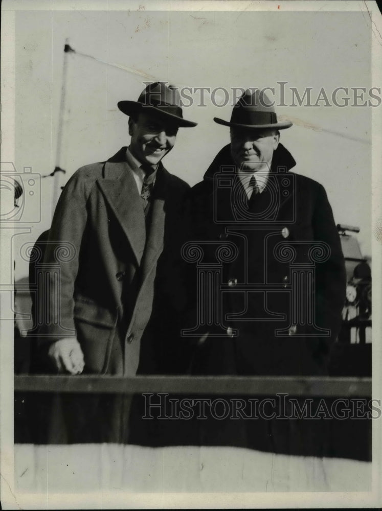 1930 Press Photo President Hoover and Eddie Rick Parker - nef11252