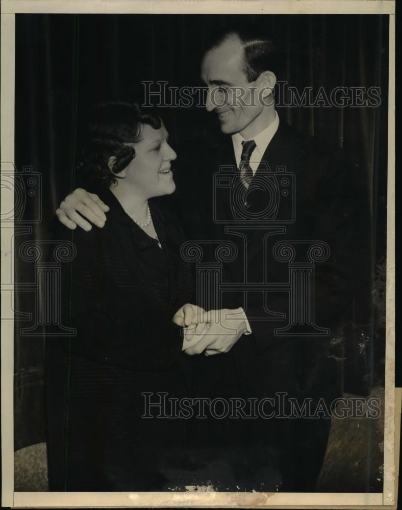 1937 Press Photo Cameron, Sohepman marry in Los Angeles County Jail - nef11374