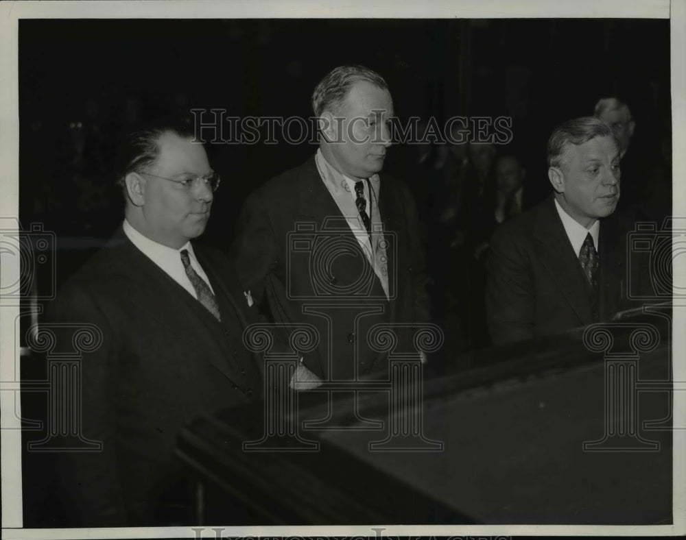 1937 Press Photo Union Labor Leaders indicted on charges of blackmail