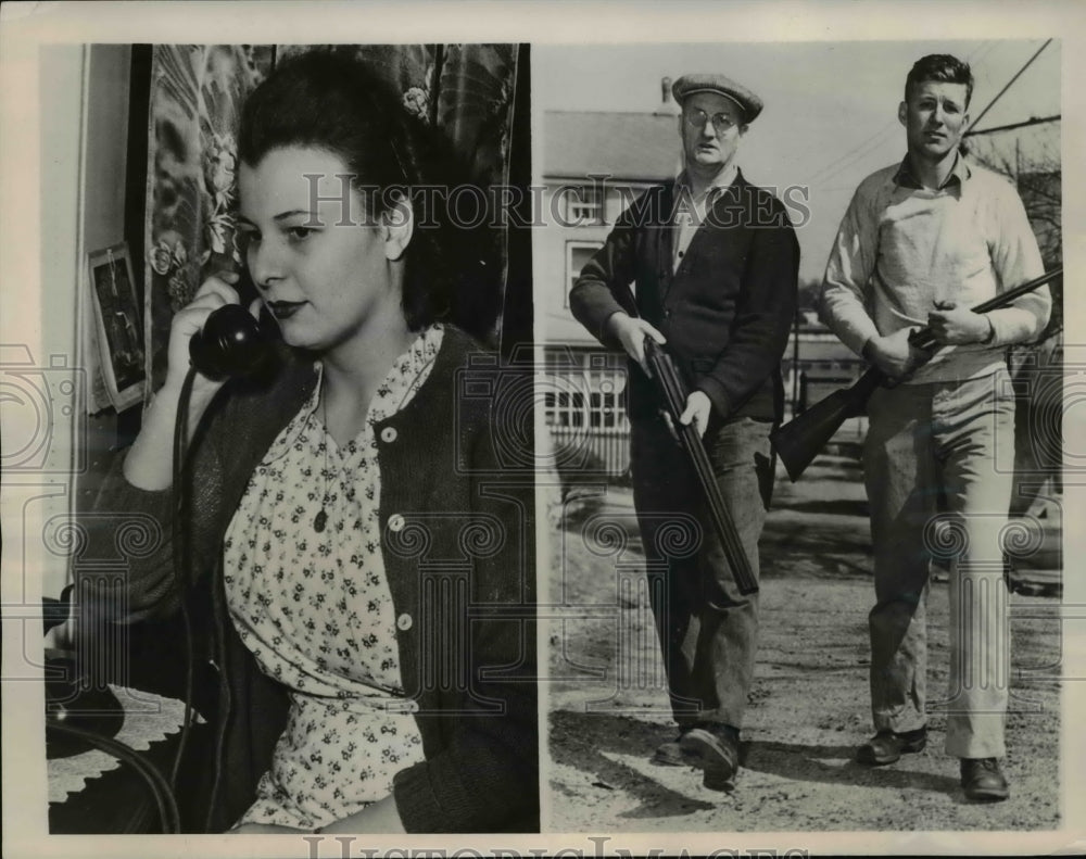 1947 Press Photo Fran Rocket and son Thomas searched for attacker of his sister