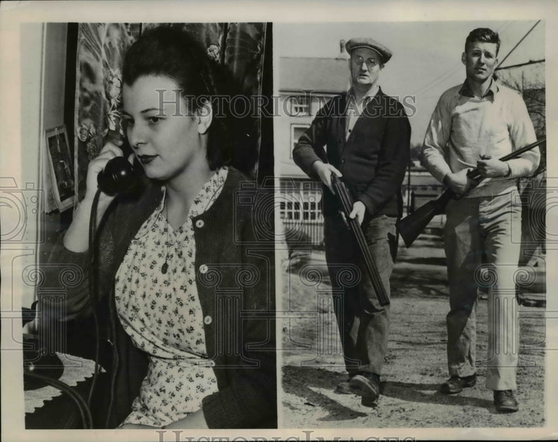 Load image into Gallery viewer, 1947 Press Photo Fran Rocket and son Thomas searched for attacker of his sister
