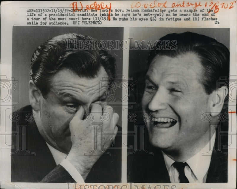Load image into Gallery viewer, 1956 Press Photo Gov Rockefeller Get Sample The Life of Presidential Candidate
