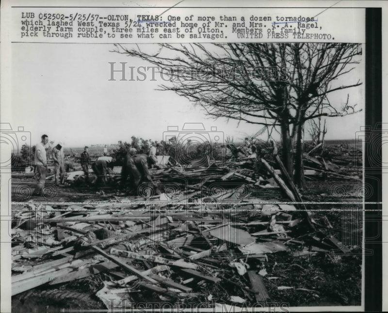 Load image into Gallery viewer, 1957 Press Photo One Of Many Tornadoes That Destroyed Home Mr. and Mrs. J.A.Rage
