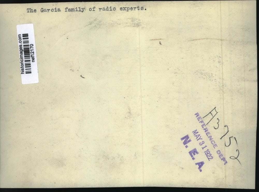1922 Press Photo The Garcia Family of Radio Experts - nef12170