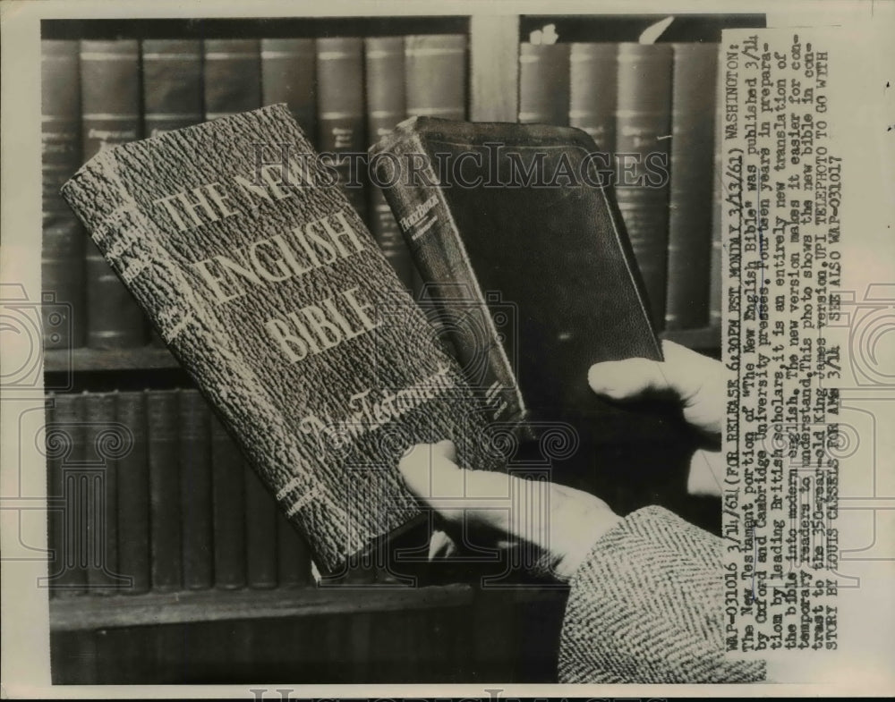1961 Press Photo The New Testament Portion of The New English Bible Published