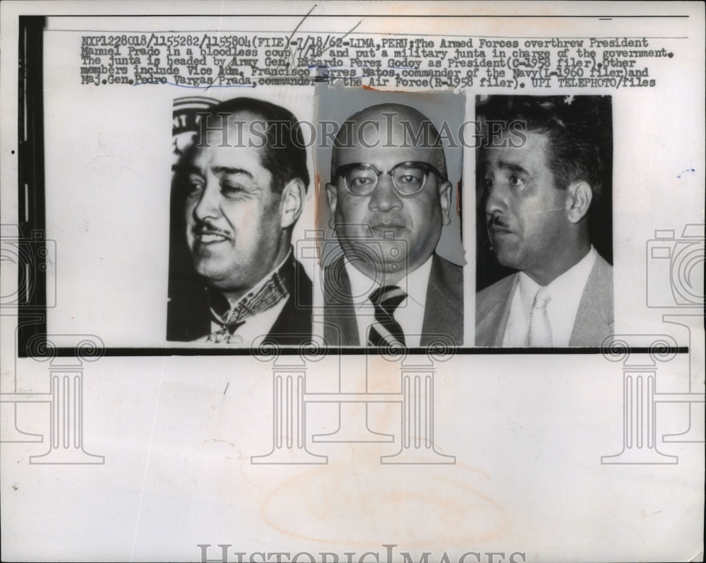 1962 Press Photo Armed Forces Overthrew Pres Prado In Bloodless Coup - nef12434