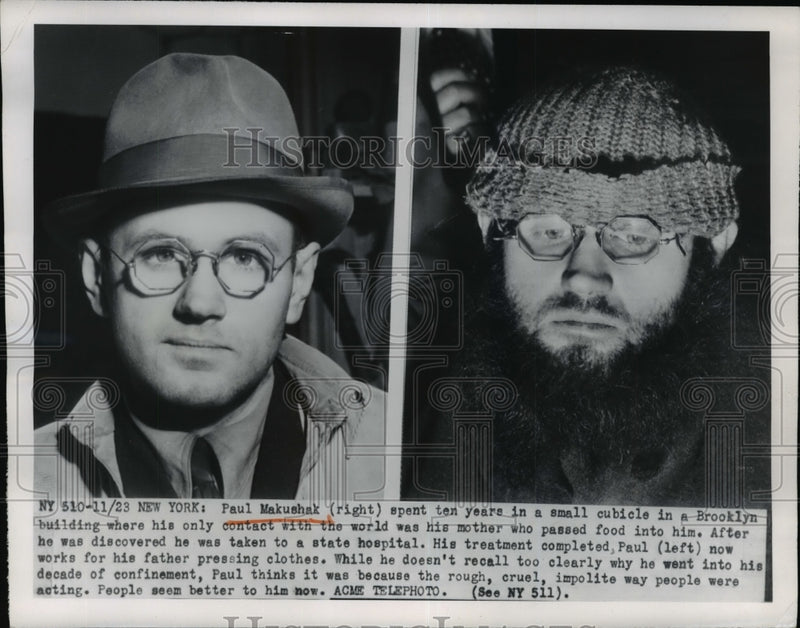 Load image into Gallery viewer, 1950 Press Photo Paul Makushal spent ten years in a small cubicle in Brooklyn
