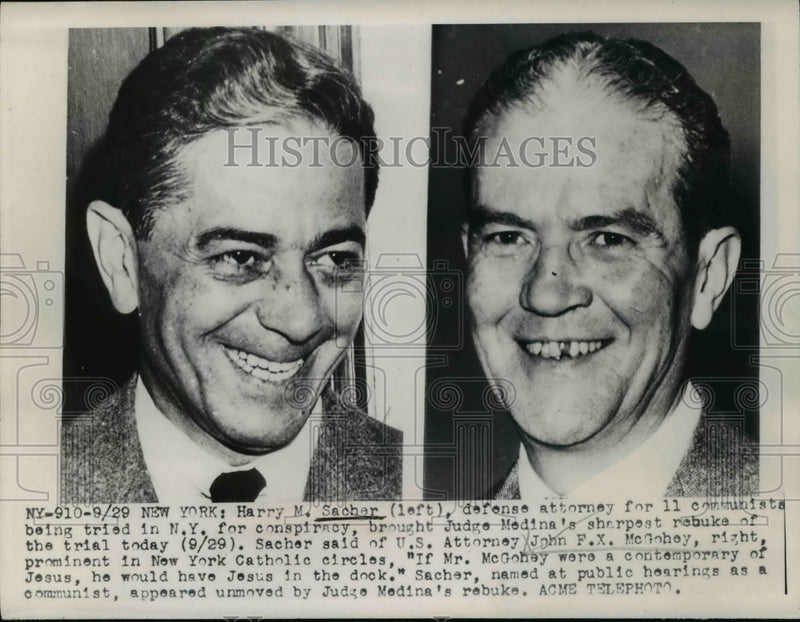 Load image into Gallery viewer, 1949 Press Photo H.Sacher Atty For 11 Communists Brought Judge Medina's Rebuke
