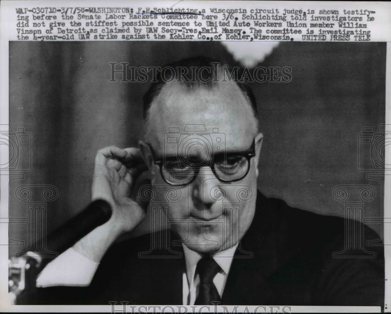 Load image into Gallery viewer, 1958 Press Photo Judge Says He Did Not Give Stiff Enough Sentence To Auto Worker
