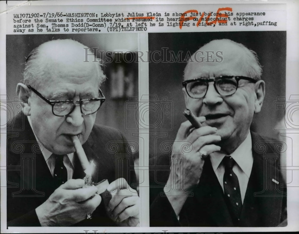 1966 Press Photo Lobbyist J. Klein Before His Appearance Before Senate Ethics