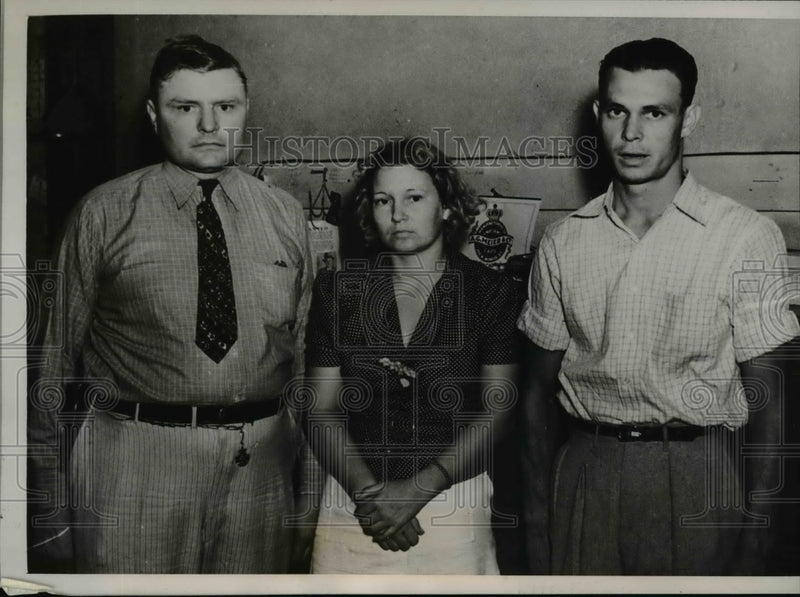 Load image into Gallery viewer, 1938 Press Photo Jerry Watkins and Ruffin Matthews Captured On Kidnapping Charge
