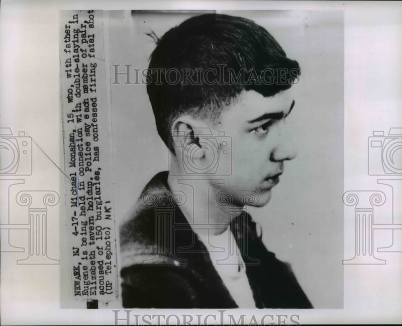 Load image into Gallery viewer, 1953 Press Photo M.Monahan, 15, Who With Father Being Held For Numerous Crimes

