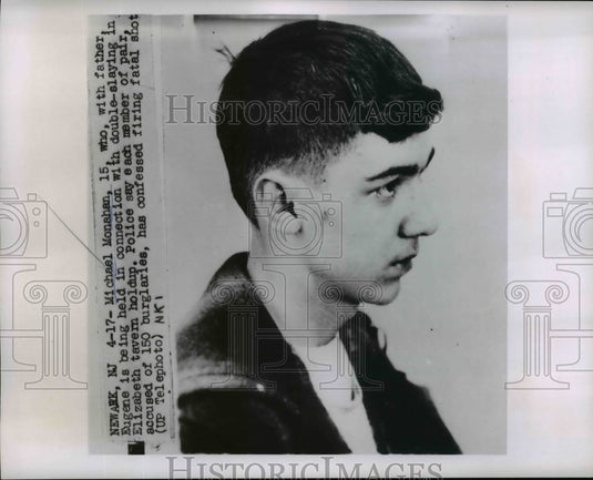 1953 Press Photo M.Monahan, 15, Who With Father Being Held For Numerous Crimes