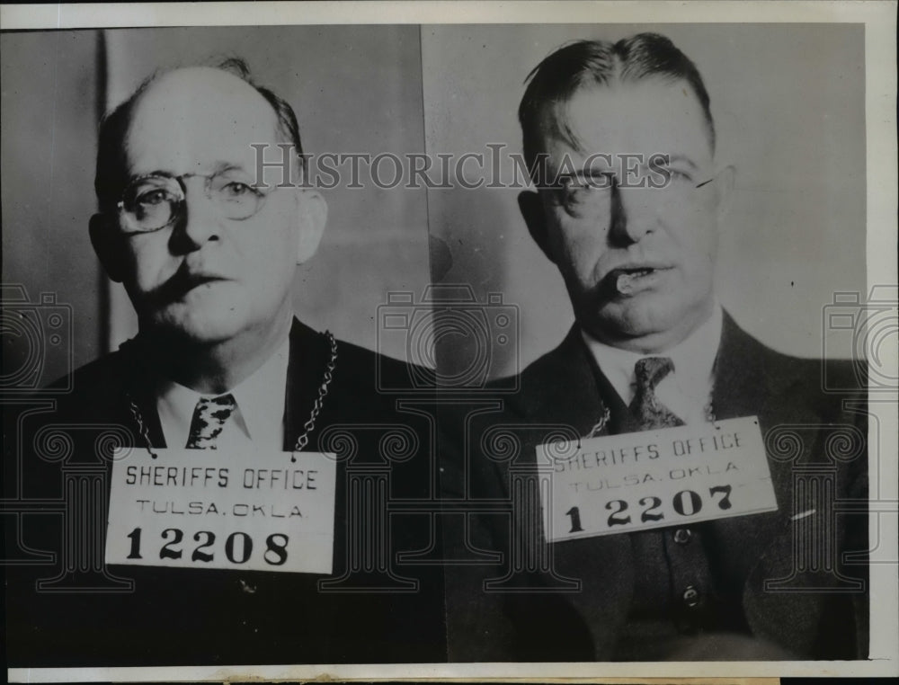 1935 Press Photo T.Park (L) and G. McCullough Arrested In Slaying of G.Stewart