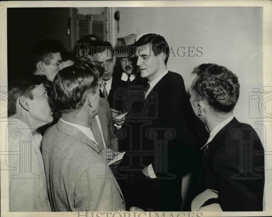 1934 Press Photo John G. Winant at George Sloan Textile Conference, Washington