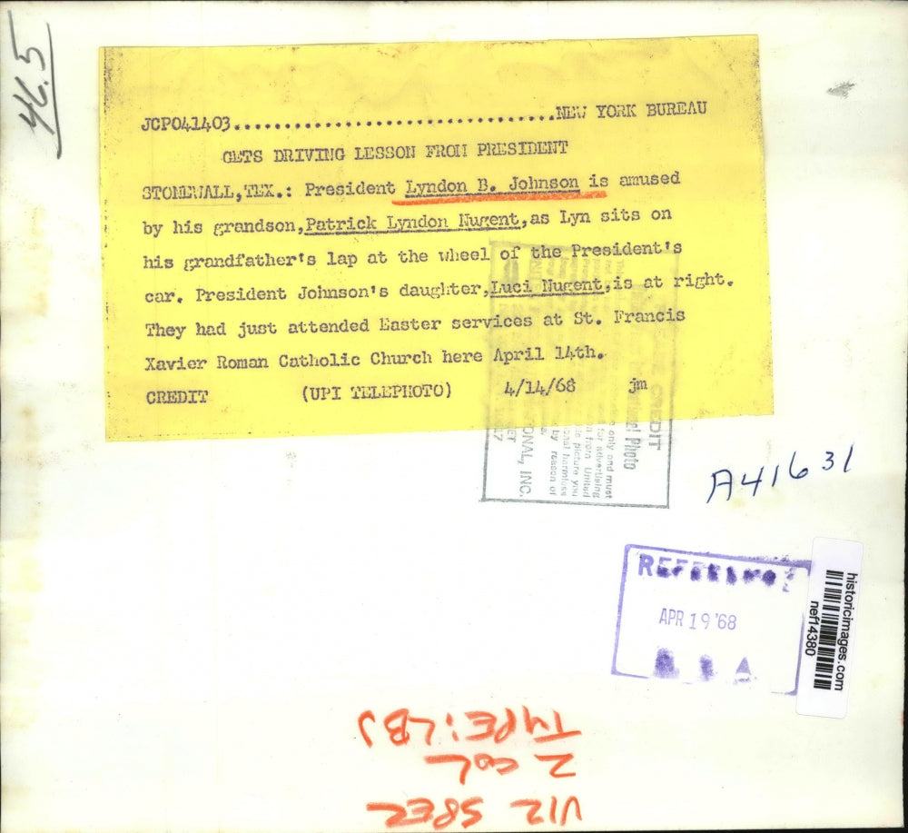 1960 Press Photo Pres. Lyndon Johnson and Grandson Patrick Lyndon Johnson