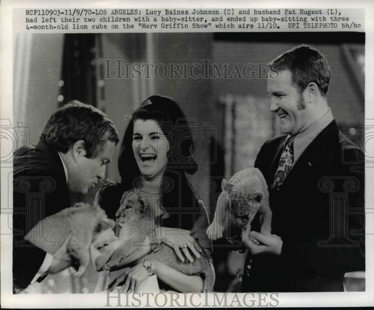 1970 Press Photo Luci Johnson and Pat Nugent Appear on the Merv Griffin Show