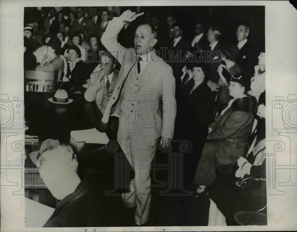 1933 Press Photo At Senate Election Inquiry of Louisiana Senator John Overton