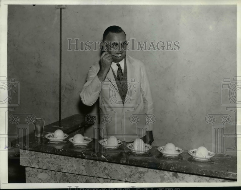 Load image into Gallery viewer, 1935 Press Photo H.F. Judkins America's Premier Ice Cream Taster &amp; Connoisseur
