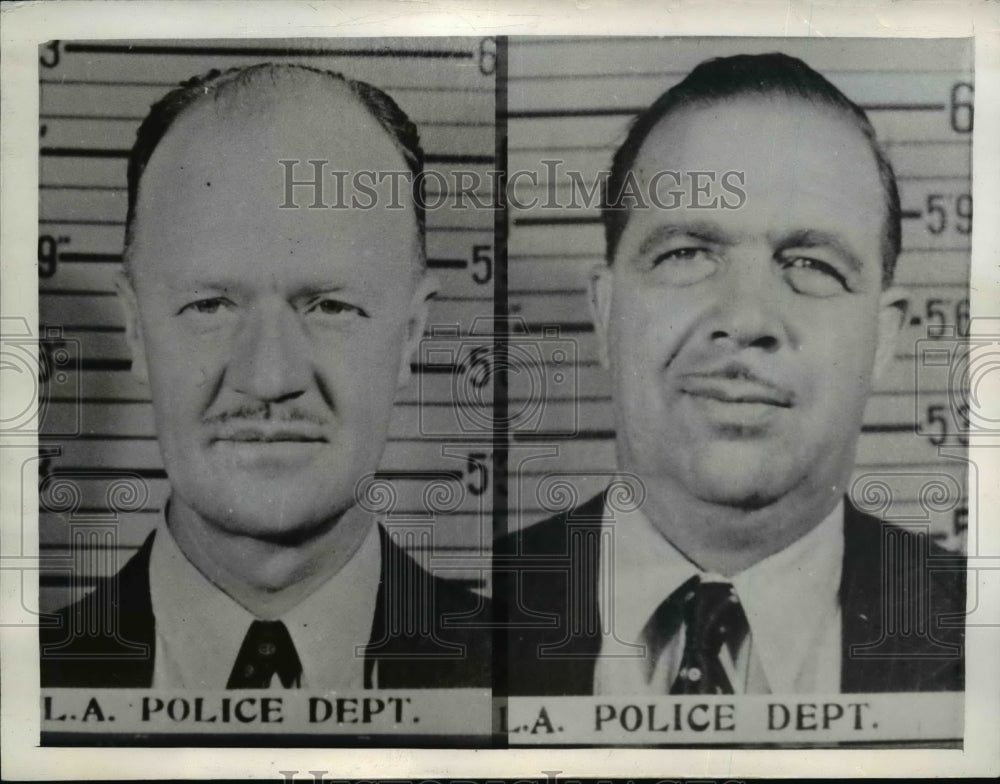 1943 Press Photo L. Johnson and E. Mooradian LA Policemen Charged With Perjury