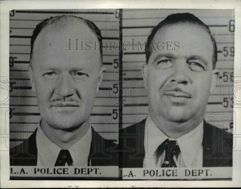 Load image into Gallery viewer, 1943 Press Photo L. Johnson and E. Mooradian LA Policemen Charged With Perjury
