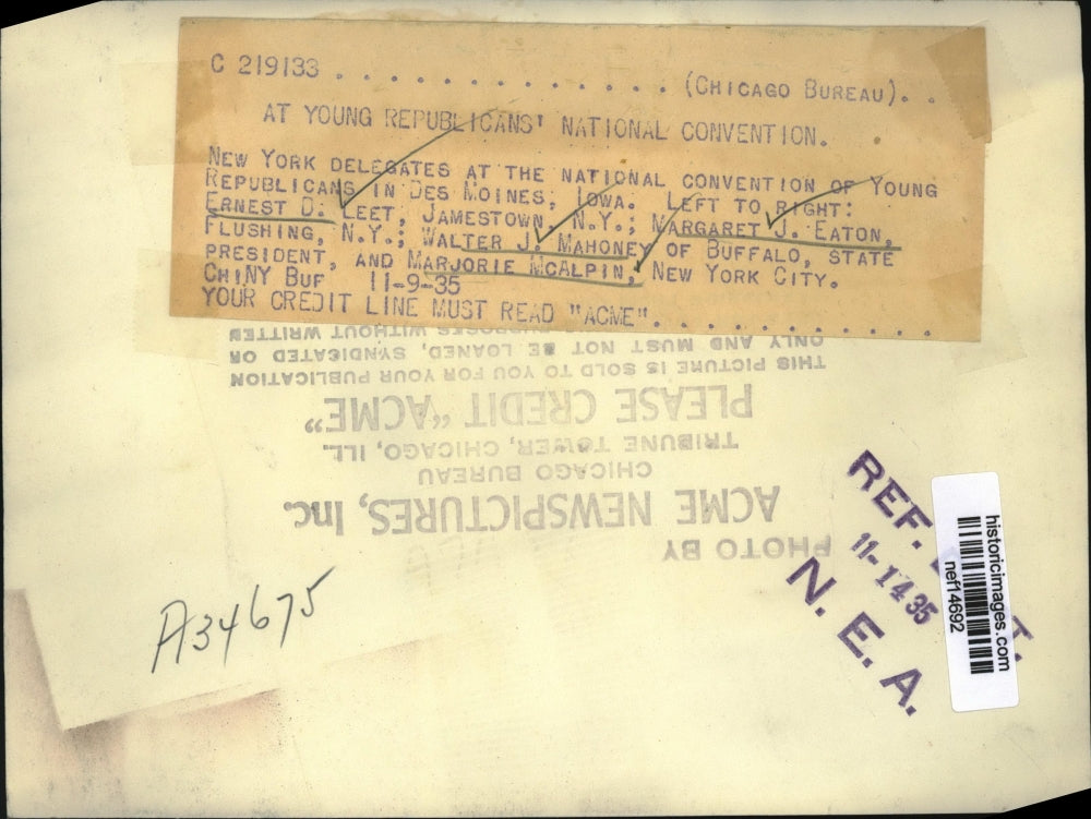 1935 Press Photo At Young Republicans' National Convention - nef14692