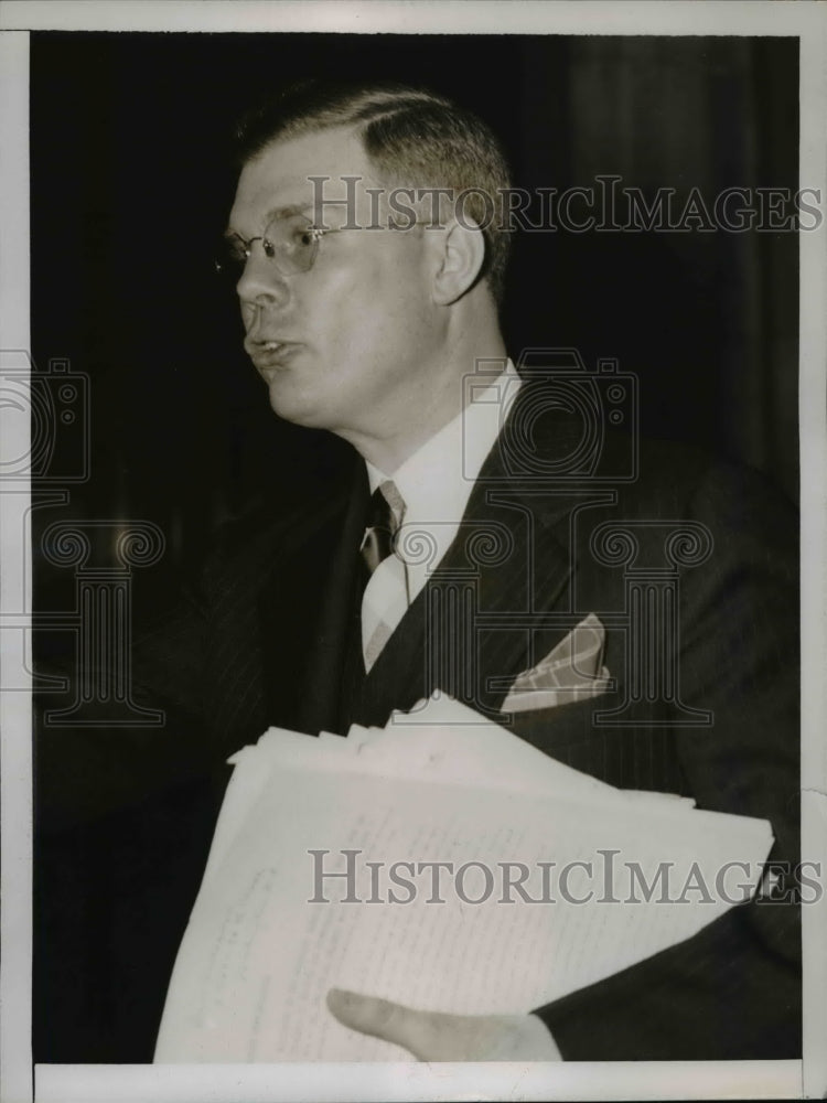 1937 Press Photo Dr. W.C. Calvert appears before Judiciary Committee - nef14800