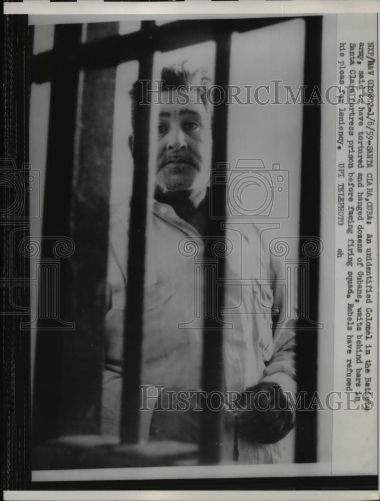 1959 Press Photo Unidentified Colonel Said To Have Hanged Dozens of Cubans