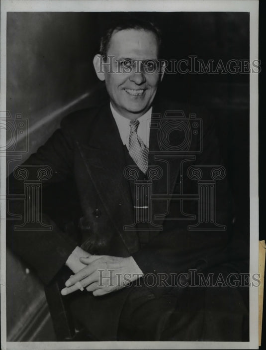 1934 Press Photo John Gadwood Kansas City Polital Leader Under Arrest