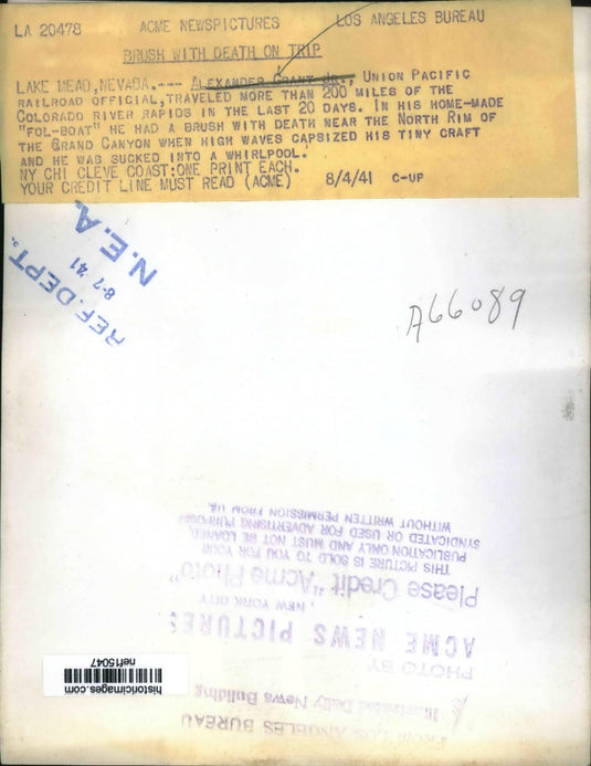 1941 Press Photo A. Grant Traveled More Than 200 Miles in His Homemade Fol-Boat