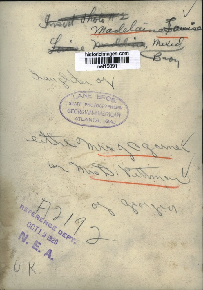 1920 Press Photo Daughter of either Mrs.J.C Garner and Mrs.D.Pittman - nef15091